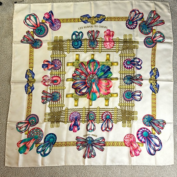 Hermes “Les Rubans Du Cheval” Silk Scarf - Picture 1 of 8